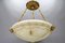 Large Neoclassical Style Alabaster and Bronze Pendant Light, 1890s 3