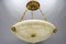 Large Neoclassical Style Alabaster and Bronze Pendant Light, 1890s 6