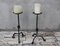 Large Wrought Iron Floor Candleholders, 1940s, Set of 2 3