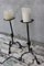 Large Wrought Iron Floor Candleholders, 1940s, Set of 2 7