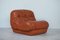 Nuvolone Modular Sofa or Lounge Chairs in Cognac Leather by Rino Maturi for Mimo Padova, 1970s, Set of 3 3