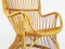 Mid-Century Italian Rattan and Rush Armchair, 1960s, Image 2