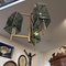 Mid-Century Italian Modern Brass and Green Glass Chandelier from Cristal Arte, 1970s, Image 7