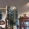 Mid-Century Italian Modern Brass and Green Glass Chandelier from Cristal Arte, 1970s 2