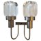 Italian Space Age Steel and Optical Glass Wall Sconces attributed to Stilux Milano, 1970s, Set of 2, Image 2