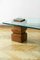 Living Room Table with Wooden Farms and Glass Top 5