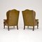 Vintage Leather Wing Back Armchairs, 1930, Set of 2 5