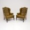 Vintage Leather Wing Back Armchairs, 1930, Set of 2 2