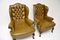 Vintage Leather Wing Back Armchairs, 1930, Set of 2 6