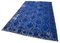 Antiker handgewebter blauer überfärbter Teppich, 1980er 3