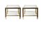 Mid-Century Italian Brass, Chrome and Glass Top Side Tables, 1970, Set of 2, Image 1