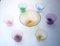 Swedish Pastel Colored Glass Dessert Bowl Set, Set of 7 2