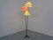 Italian Glass Fiber & Brass Floor Lamp, 1950s, Image 2