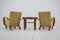 Art Deco Czechoslovakian Armchairs and Table in Walnut, 1940s, Set of 3, Image 7