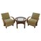 Art Deco Czechoslovakian Armchairs and Table in Walnut, 1940s, Set of 3, Image 1