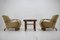 Art Deco Czechoslovakian Armchairs and Table in Walnut, 1940s, Set of 3 4