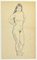 Mino Maccari, Desnudo, Dibujo a lápiz, años 60, Imagen 1
