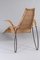 Modernist Wrought Iron & Wicker Lounge Chair with Arms and Footrest, 1930s 16