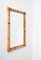 Mid-Century Rectangular Mirror with Double Bamboo and Rattan Frame, Italy, 1970s 10