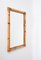 Mid-Century Rectangular Mirror with Double Bamboo and Rattan Frame, Italy, 1970s, Image 10