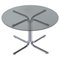 Italian Chrome and Smoked Glass Round Coffee Table in the style of Giotto Stoppino, 1970s, Image 1