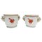 Hungarian Porcelain Apponyi Orange Cachepots from Herend, 1960s, Set of 2 1