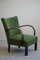 Fauteuil Mid-Century Moderne en Hêtre et Tissu Vert, Danemark, 1940 11