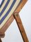 Silla de playa italiana vintage plegable de madera y tela, años 80, Imagen 3