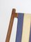 Silla de playa italiana vintage plegable de madera y tela, años 80, Imagen 4