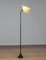 Slim Black Lacquered, Brass and Acrylic Floor Lamp from Nordisk Solar, Denmark, 1940s 5