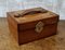 Antique Drop Front Leather Stationary Box, 1910s 6