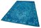 Handgewebter blauer überfärbter Teppich, 1980er 2