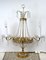 Lámpara de mesa de latón y cristal de plomo de Palwa, años 60, Imagen 2