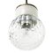 Vintage Industrial White Porcelain, Clear Glass and Brass Pendant Lamp 2