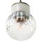 Vintage Industrial White Porcelain, Clear Glass and Brass Pendant Lamp, Image 6