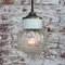 Vintage Industrial White Porcelain, Clear Glass and Brass Pendant Lamp 7