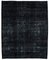 Large Traditional Black Oriental Hand Knotted Overdyed Rug, 1980s 1