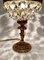Jugendstil Tischlampe aus Kristallglas & Messing mit Putte, 1950er 17