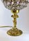 Art Nouveau Crystal Glass and Brass Table Lamp with Putte, 1950s 9