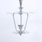 Lámpara colgante Art Déco de vidrio con hojas de metal, años 40, Imagen 3