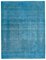 Large Oriental Blue Hand Knotted Overdyed Rug, 1970s, Image 1