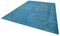 Großer orientalischer blauer handgeknüpfter Overdyed Teppich, 1970er 2