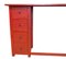 Vintage Schreibtisch aus Holz in Rot & Blau, 1920er 5