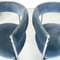 Italian Modern Tub Chairs in Blue Velvet and Chromed Metal, 1980s, Set of 4 7