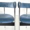 Italian Modern Tub Chairs in Blue Velvet and Chromed Metal, 1980s, Set of 4 5