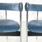 Italian Modern Tub Chairs in Blue Velvet and Chromed Metal, 1980s, Set of 4, Image 5