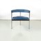 Italienische Moderne Tub Stühle aus Blauem Samt & Verchromtem Metall, 1980er, 4 . Set 2