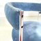 Italian Modern Tub Chairs in Blue Velvet and Chromed Metal, 1980s, Set of 4, Image 11