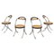 Moderne Italienische Mid-Century Stühle aus schwarzem Holz & Stahlrohr, 1970er, 4 . Set 1