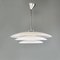 Italian Modern Hanging Lamp in Opaline Glass and Chromed Metal, 1980s 4
